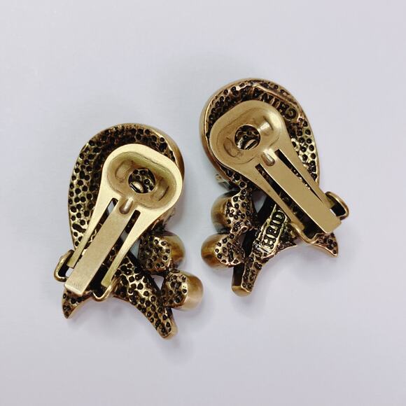 Heidi Daus Beguiling Baroque Purple Multicolor Swirl Pave Jewel Clip On Earrings - Picture 8 of 12